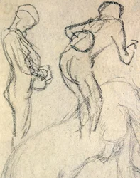 Nøgenstudie, ca. 1905 (tegning)