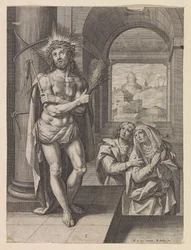 Kristi flagelation med Johannes og Maria