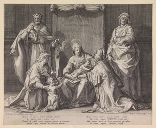 Hellig familie med Zacharias, Elizabeth og Johannes Døberen