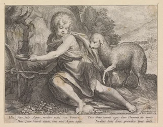 Johannes Døberen som ung mand ved en brønd