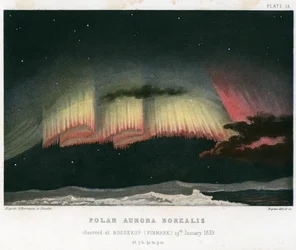 Aurora Borealis eller nordlys, gardinform 1839. [1872]