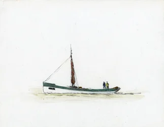 Gabare ved Girondes flodmunding (gouache, kul og blyant på papir)