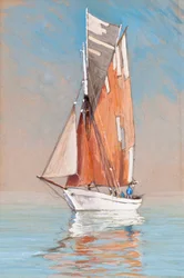Gabare ved Girondes flodmunding (gouache på papir)