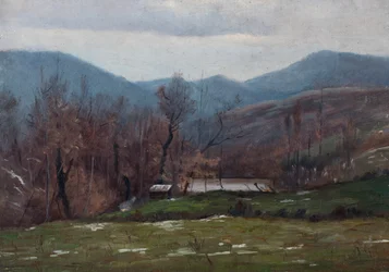 Landskab med dam, marts 1905 (olie på træ)