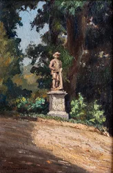 Statue af en gartner i en park