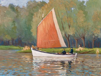 To fiskere på en jolle, Gironde-flodmundingen (gouache på papir)