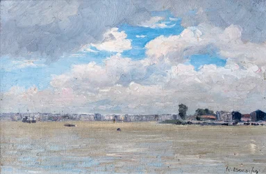 Udsigt over havnen i Bordeaux (olie på lærred)