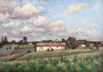 Vinmarker (Côtes de Bourg) i Bayon (olie på træ)