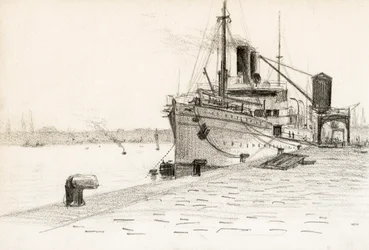 Fragtskib fortøjet i Bordeaux havn