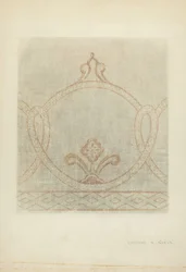 Vægmaleri Restaurering Tegning, ca. 1940.