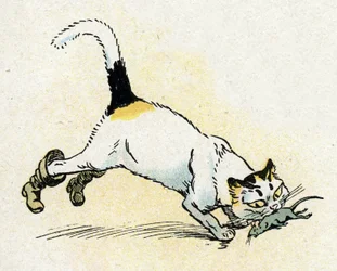 "Le Chat Botte" illustration til eventyrene af Charles Perrault (illustration) ca. 1920