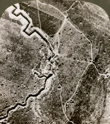 Luftfoto af de tyske linjer, Første Verdenskrig, 1914-1918.