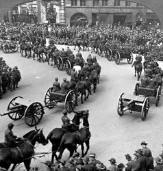 Mindehøjtidelighed for afslutningen af Første Verdenskrig, London, 1919.