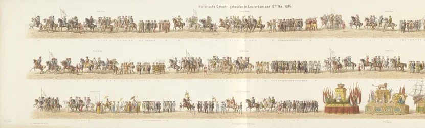 Historisk procession, afholdt i Amsterdam den 12. maj 1874 (titel på objektet)