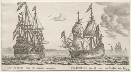 Amsterdams skibe: Perlen og Ostindiefareren, Dobbeltørnen, en Vestindienmand.