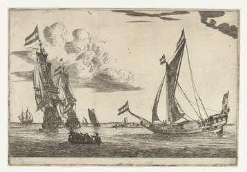 To krigsskibe og en yacht Tretten scener med skibe (serietitel)