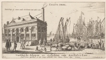 Udsigt over Amsterdams havn med vandmyndighedens kontor (titelside)