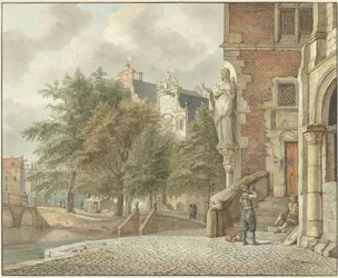 Udsigt over en bykanal
