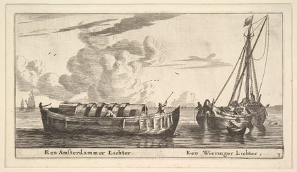 En Amsterdam Lighter og en Wieringer, 1600-tallet.