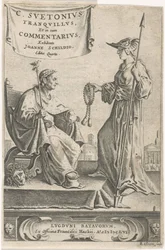 Piedestal med en kejser på sit sæde Titelblad for: J. Schild, [Opera], 1656