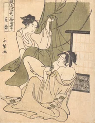En Yoshiwara-analog af historien om Koko Huang Xiang, en af de 24 Paragon..., ca. 1791.