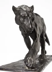 Panther walking, bagben hævet, ca. 1904 (patineret bronze)