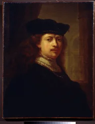 ""Portræt af maleren Harmenszoon van Rijn Said Rembrandt (1606-1669)"" Maleri af Rembrandts følge. Pushkin-museet fra det 17. århundrede, Moskva