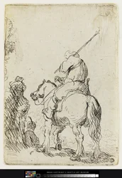 En turbansoldat til hest, ca. 1632 (ætsning)