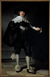 Portræt af Maertens Soolmans maleri af Harmensz Van Rijn Rembrandt (1606-1669) 1634 Privat samling - Portræt af Maertens Soolmans. Maleri af Harmensz Van Rijn Rembrandt (1606-1669)