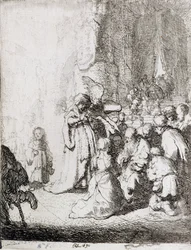 Præsentation i templet (pen og blæk på papir)