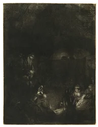 The Entombment, ca. 1654 (ætsning med drypoint & burin)