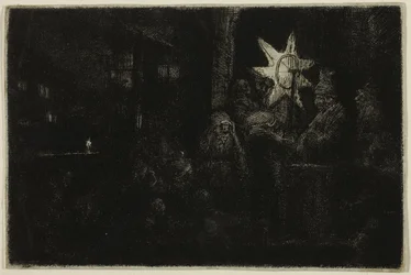 The Star of the Kings: A Night Piece, ca. 1651 (ætsning, drypoint og gravering på elfenbensfarvet papir)