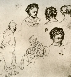 En side med skitser, 1913.
