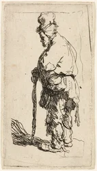 Tigger lænet på en pind, ca. 1630.