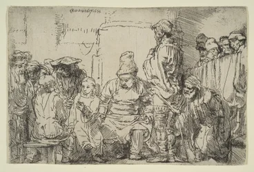 Kristus siddende skændes med lægerne, 1654.