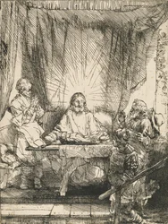 Kristus ved Emmaus: den større plade, 1654.