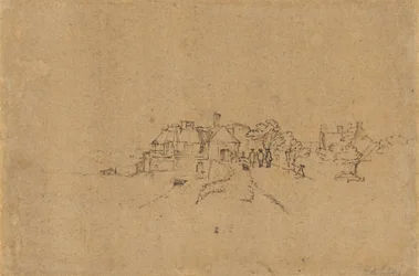 Figurer på Anthoniesdijk, der kommer ind i Houtewael [verso]