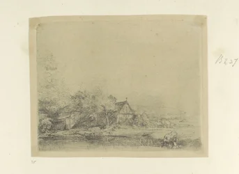 Landschap met drinkende koe Samling af 85 originale tryk (serietitel)