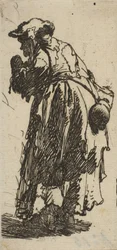 Gammel tiggerkvinde med græskar, ca. 1629., ca. 1629.
