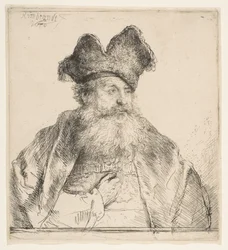 Gammel mand med delt pelshue, 1640.