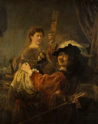 Rembrandt og Saskia i lignelsen om den fortabte søn, ca. 1635