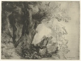Saint Francis under et træ, beder St. Francis beder under et træ