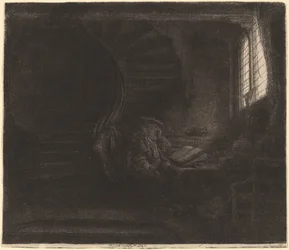 Sankt Hieronymus i et mørkt kammer