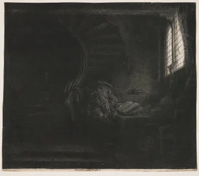Den hellige Hieronymus i et mørkt kammer