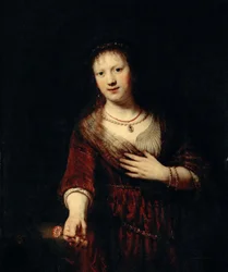 Saskia med den røde blomst, 1641