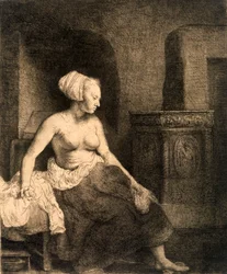 Siddende kvindelig nøgenfigur, 1658