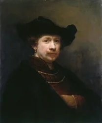 Selvportræt i en flad kasket, 1642.