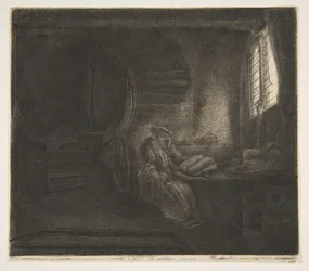 St. Hieronymus i et mørkt kammer, 1642.