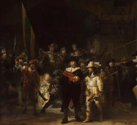 Nattevagten Officerer og andre borgergardister fra distrikt II i Amsterdam, under kommando af kaptajn Frans Banninck Cocq og løjtnant Willem van Ruytenburch, kendt som 