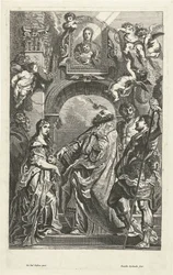 Hellige under et billede af Santa Maria i Vallicella